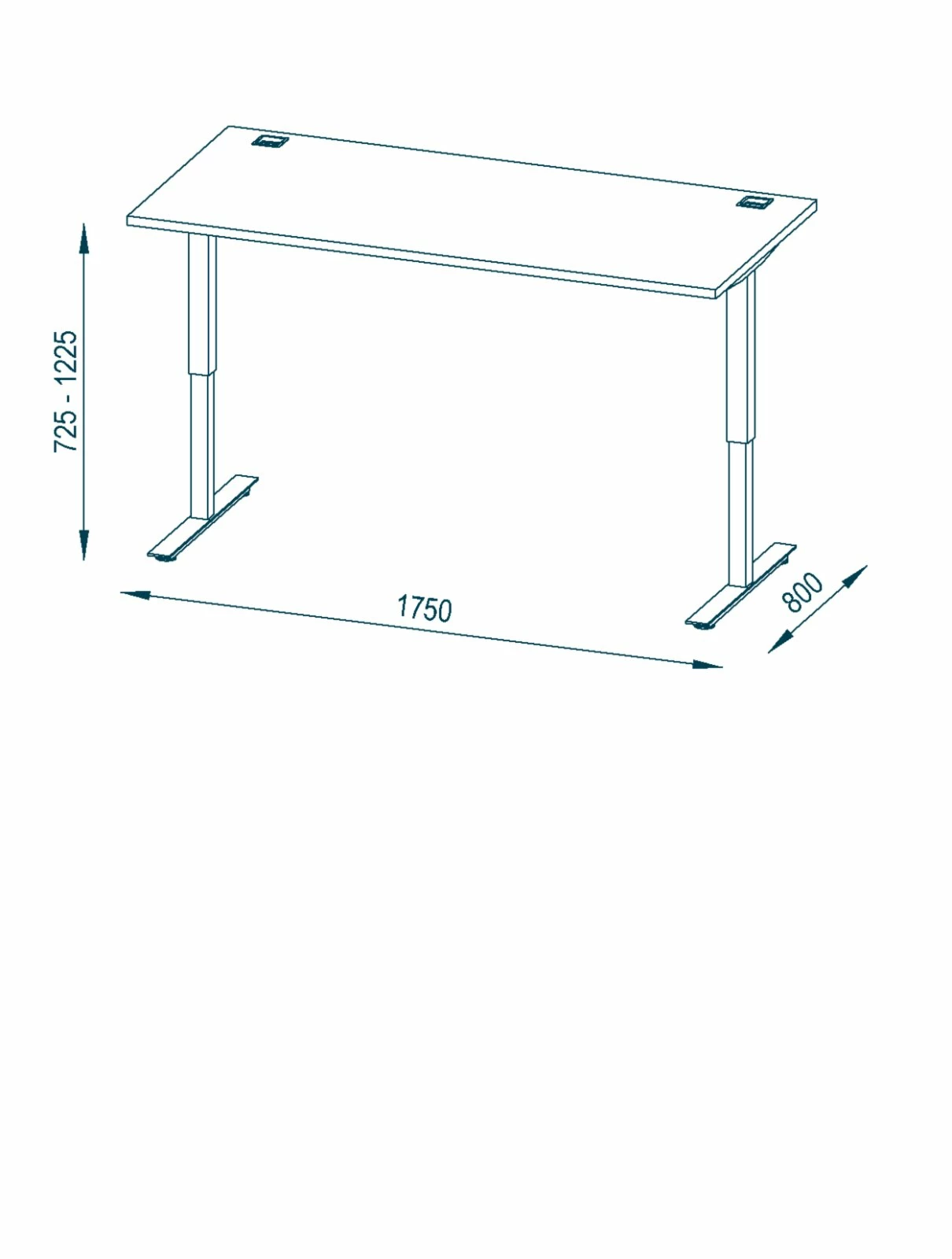 Schreibtisch EDJUST - weiß matt-Roheisen - höhenverstellbar - 175x80 cm 6 Schreibtisch EDJUST - weiß matt-Roheisen - höhenverstellbar - 175x80 cm – Bild 4