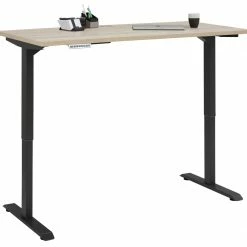 Schreibtisch EDJUST - Sonoma Eiche-anthrazit - höhenverstellbar - 150x80 cm -Günstiges Büro Geschäft 9004814100 03 1600Wx1600H