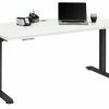 Schreibtisch EDJUST - weiß matt-anthrazit - höhenverstellbar - 150x80 cm