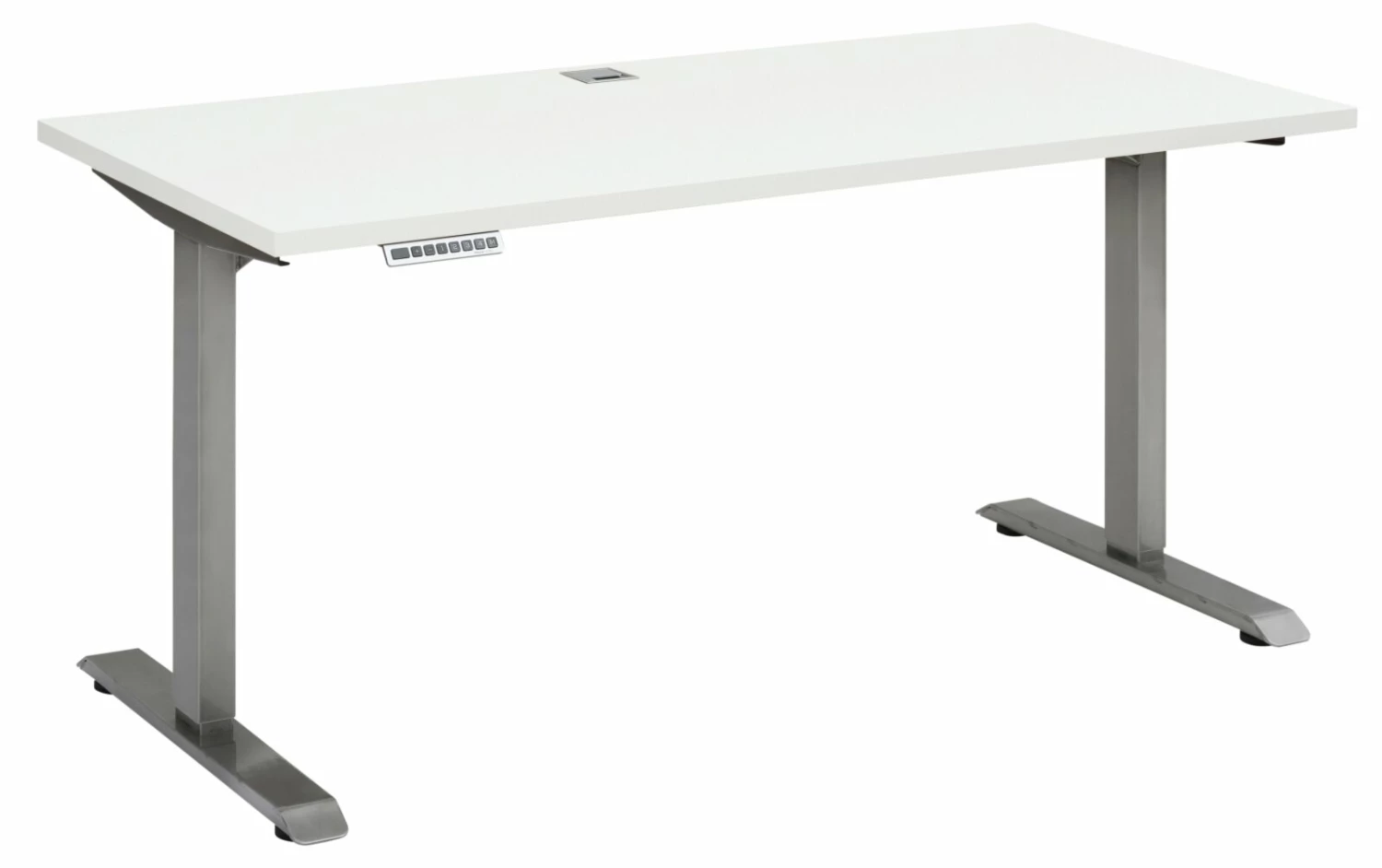 Schreibtisch EDJUST - weiß matt-Roheisen - höhenverstellbar - 150x80 cm 4 Schreibtisch EDJUST - weiß matt-Roheisen - höhenverstellbar - 150x80 cm – Bild 2