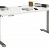 Schreibtisch EDJUST - weiß matt-Roheisen - höhenverstellbar - 150x80 cm -Günstiges Büro Geschäft 9004814600 1600Wx1600H