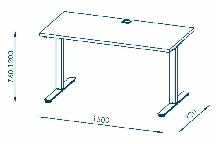 Schreibtisch EDJUST - platingrau-Roheisen - höhenverstellbar - 150x80 cm 5 Schreibtisch EDJUST - platingrau-Roheisen - höhenverstellbar - 150x80 cm – Bild 3