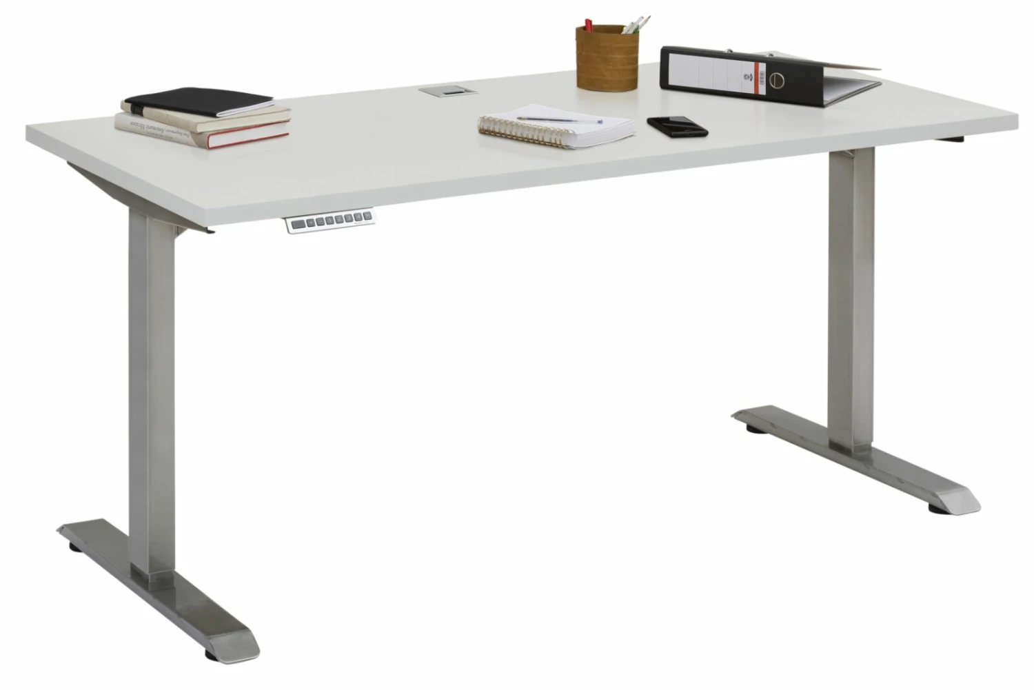 Schreibtisch EDJUST - platingrau-Roheisen - höhenverstellbar - 150x80 cm 3 Schreibtisch EDJUST - platingrau-Roheisen - höhenverstellbar - 150x80 cm