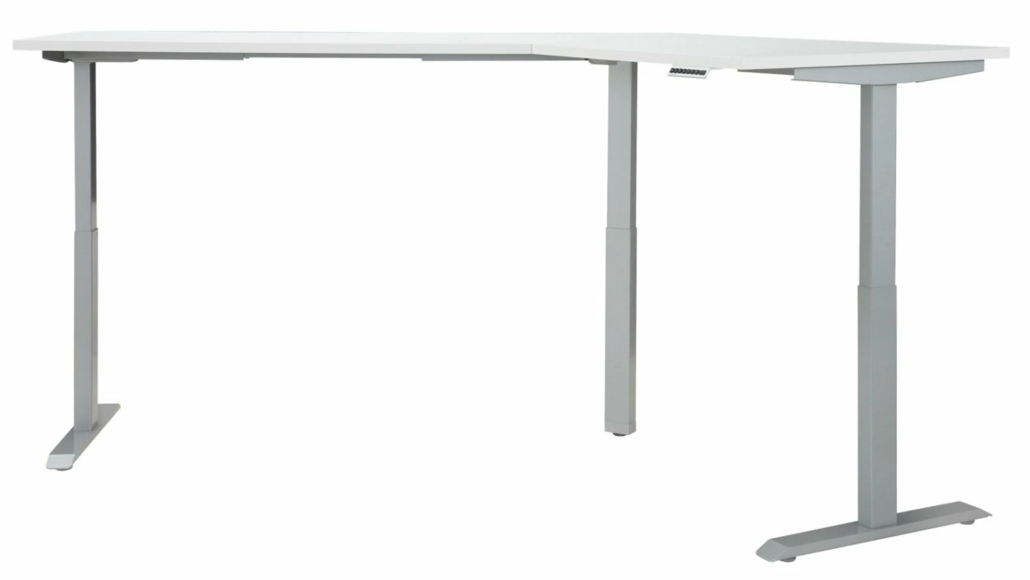 Schreibtisch EDJUST - weiß matt-platingrau - höhenverstellbar - 248x158 cm 4 Schreibtisch EDJUST - weiß matt-platingrau - höhenverstellbar - 248x158 cm – Bild 2
