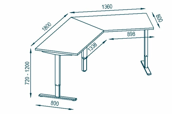 Schreibtisch EDJUST - weiß matt-platingrau - höhenverstellbar - 248x158 cm 5 Schreibtisch EDJUST - weiß matt-platingrau - höhenverstellbar - 248x158 cm – Bild 3