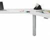 Schreibtisch EDJUST - weiß matt-platingrau - höhenverstellbar - 248x158 cm -Günstiges Büro Geschäft 9004815000 1600Wx1600H