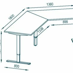 Schreibtisch EDJUST - platingrau - höhenverstellbar - 248x158 cm -Günstiges Büro Geschäft 9004815100 03 1600Wx1600H