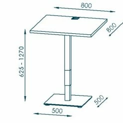Schreibtisch EDJUST - weiß matt-platingrau - höhenverstellbar - 80x80 cm -Günstiges Büro Geschäft 9004815400 03 1600Wx1600H