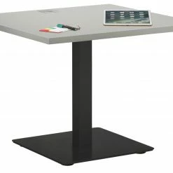 Schreibtisch EDJUST - platingrau-anthrazit - höhenverstellbar - 80x80 cm