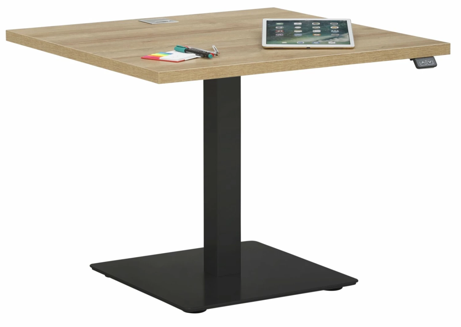 Schreibtisch EDJUST - Riviera Eiche-anthrazit - höhenverstellbar - 80x80 cm 3 Schreibtisch EDJUST - Riviera Eiche-anthrazit - höhenverstellbar - 80x80 cm