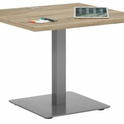 Schreibtisch EDJUST - Sonoma Eiche-Roheisen - höhenverstellbar - 80x80 cm