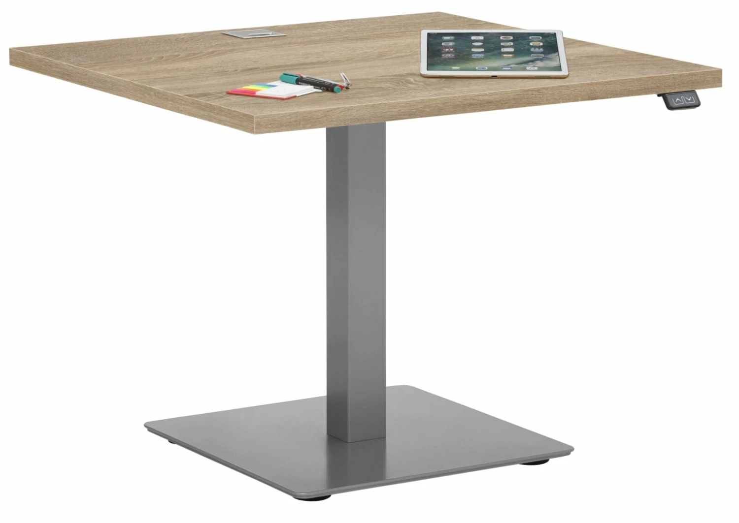 Schreibtisch EDJUST - Sonoma Eiche-Roheisen - höhenverstellbar - 80x80 cm 3 Schreibtisch EDJUST - Sonoma Eiche-Roheisen - höhenverstellbar - 80x80 cm