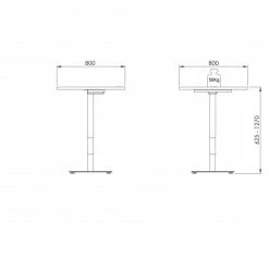 Schreibtisch EDJUST - platingrau-Roheisen - höhenverstellbar - 80x80 cm -Günstiges Büro Geschäft 9004816300 04 1600Wx1600H