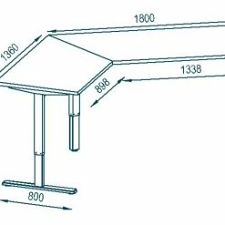 Schreibtisch EDJUST - Sonoma Eiche - höhenverstellbar - 248x158 cm -Günstiges Büro Geschäft 9004816500 03 1600Wx1600H