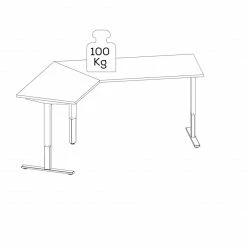 Schreibtisch EDJUST - Sonoma Eiche - höhenverstellbar - 248x158 cm -Günstiges Büro Geschäft 9004816500 04 1600Wx1600H
