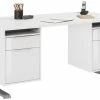 Schreibtisch EDJUST - weiß matt - höhenverstellbar - 2 Container - 175x80 cm