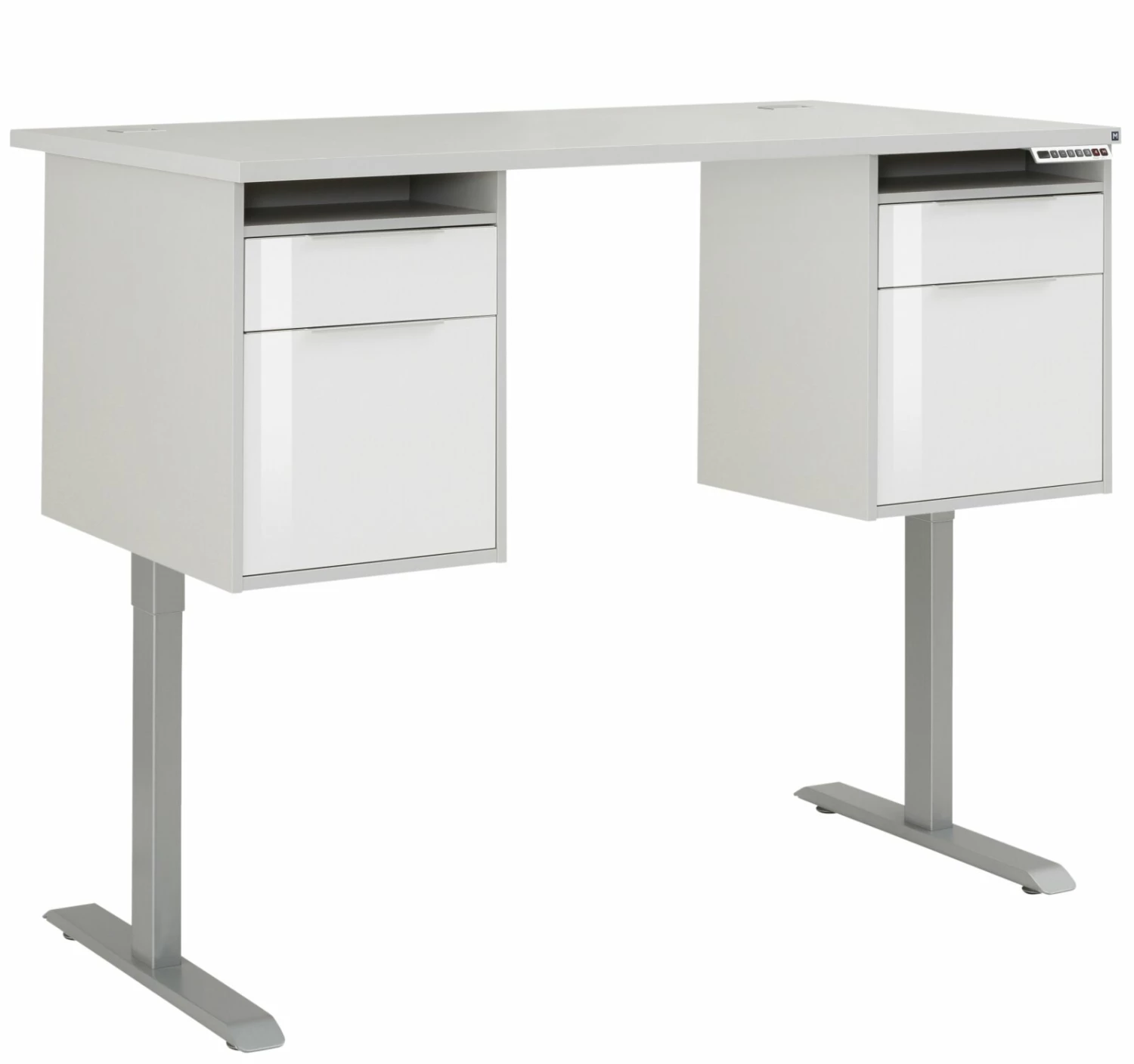 Schreibtisch EDJUST - platingrau - höhenverstellbar - 175x80 cm 4 Schreibtisch EDJUST - platingrau - höhenverstellbar - 175x80 cm – Bild 2