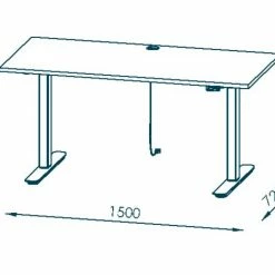 Schreibtisch - weiß matt-anthrazit - höhenverstellbar - 150x72 cm -Günstiges Büro Geschäft 9004819300 04 1600Wx1600H
