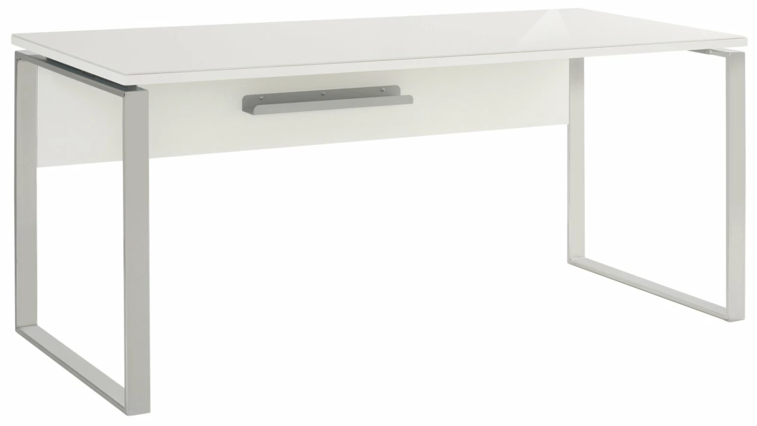 Schreibtisch - weiß - Glas - 181 cm breit 4 Schreibtisch - weiß - Glas - 181 cm breit – Bild 2