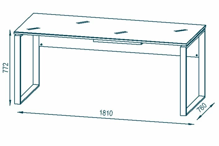 Schreibtisch - weiß - Glas - 181 cm breit 5 Schreibtisch - weiß - Glas - 181 cm breit – Bild 3