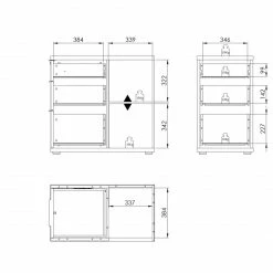 Anstellcontainer EDJUST - weiß - 43 cm -Günstiges Büro Geschäft 9004820900 04 1600Wx1600H