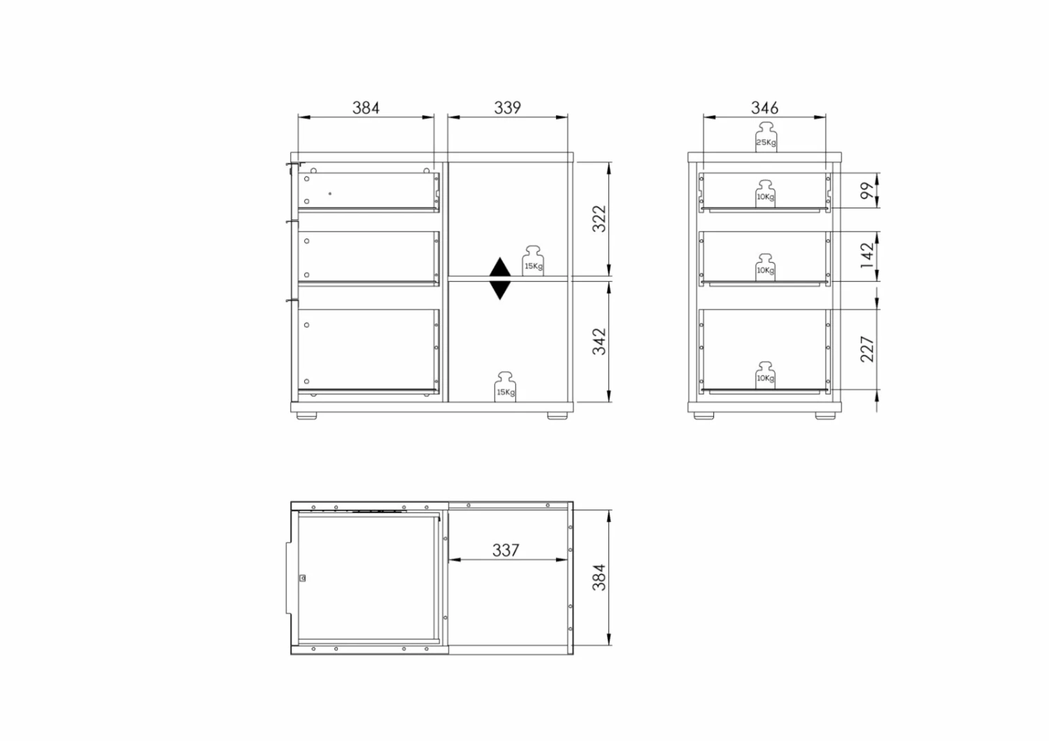 Anstellcontainer EDJUST - platingrau-weiß - 43 cm 6 Anstellcontainer EDJUST - platingrau-weiß - 43 cm – Bild 4