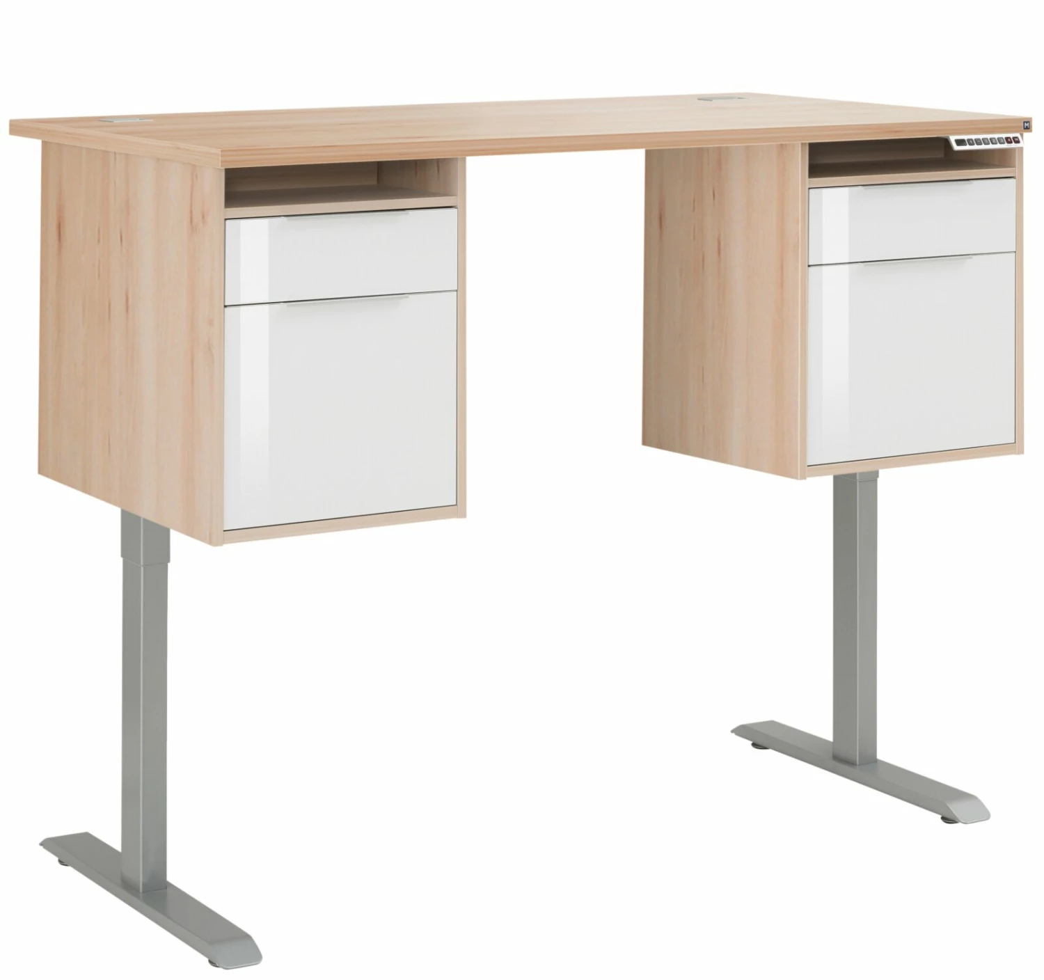 Schreibtisch EDJUST - Edelbuche - höhenverstellbar - 2 Container - 175x80 cm 4 Schreibtisch EDJUST - Edelbuche - höhenverstellbar - 2 Container - 175x80 cm – Bild 2