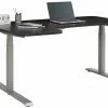 Schreibtisch EDJUST - anthrazit - höhenverstellbar - 160x105 cm