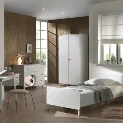 Schreibtisch BILLY - weiß satin - mit 2 Schubkästen -Günstiges Büro Geschäft 9004990400 04 1600Wx1600H