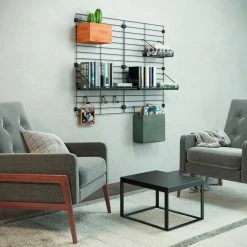 Wandgittersystem-Set - schwarz - 43x68 cm -Günstiges Büro Geschäft 9005169600 04 1600Wx1600H