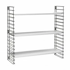 Wandregal - schwarz-weiß - Metall - 70 cm breit