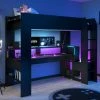 Hochbett ONLINE 1 - schwarz - mit Schreibtisch - 90x200 cm -Günstiges Büro Geschäft 9005177300 1600Wx1600H