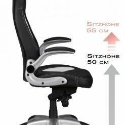 Drehstuhl - schwarz - Lederoptik -Günstiges Büro Geschäft 9005260400 03 1600Wx1600H
