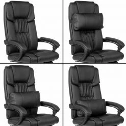 Drehstuhl - schwarz - Lederoptik - ausfahrbare Fußstütze -Günstiges Büro Geschäft 9005260900 03 1600Wx1600H
