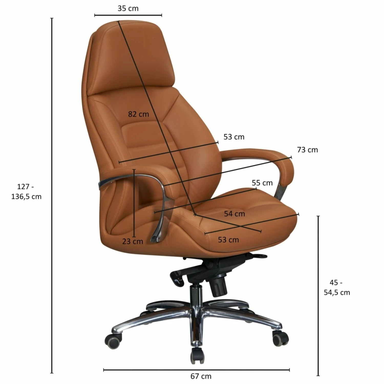 XXL-Chefsessel - caramel - Echtleder 4 XXL-Chefsessel - caramel - Echtleder – Bild 2