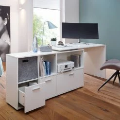 Eckschreibtisch - weiß - Regal - 136 cm breit -Günstiges Büro Geschäft 9005269600 03 1600Wx1600H