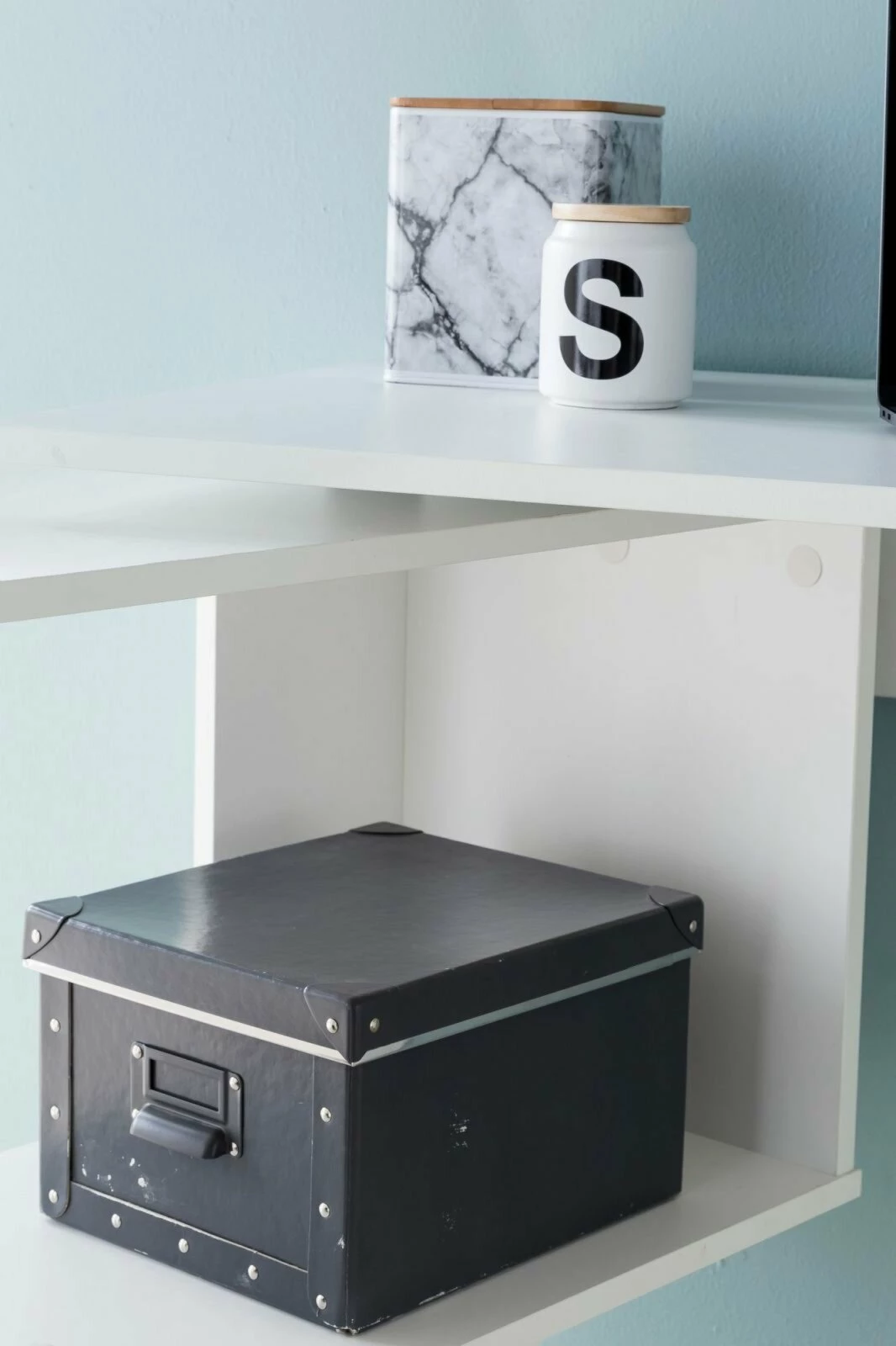 Schreibtisch - weiß - drehbare Tischplatte - 119 cm breit 5 Schreibtisch - weiß - drehbare Tischplatte - 119 cm breit – Bild 3