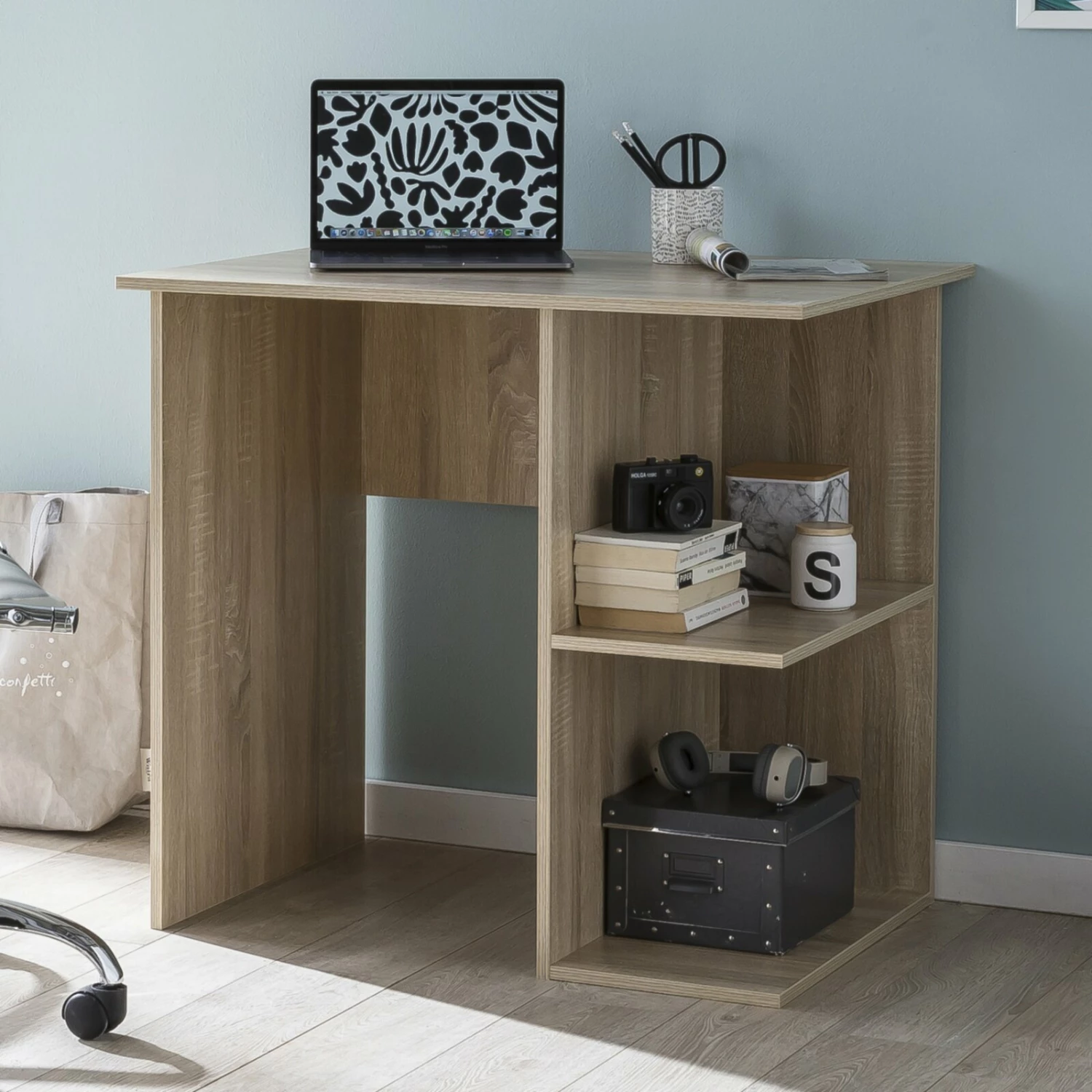 Computertisch - Sonoma Eiche - Holz - 82 cm breit 7 Computertisch - Sonoma Eiche - Holz - 82 cm breit – Bild 5