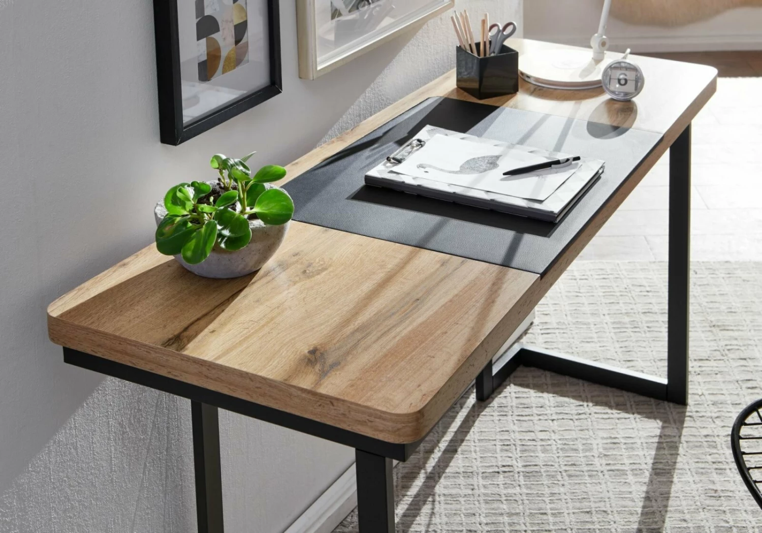 Schreibtisch - braun-schwarz - 140 cm 5 Schreibtisch - braun-schwarz - 140 cm – Bild 3