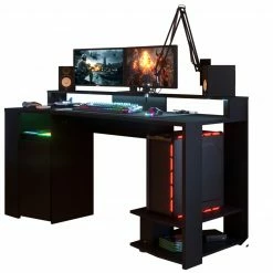 Gamertisch GAMING - schwarz - mit LED - Farbwechsel