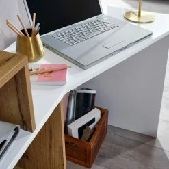 Schreibtisch - weiß-Eiche - 120 cm breit -Günstiges Büro Geschäft 9005338600 04 1600Wx1600H