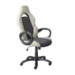 Gamingstuhl - grau-schwarz - Lederoptik