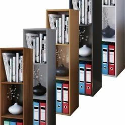 CD/DVD-Sammel-Regal MENDAS - Kern-Nussbaum - 3-Fach - 34 cm -Günstiges Büro Geschäft 9005454800 04 1600Wx1600H