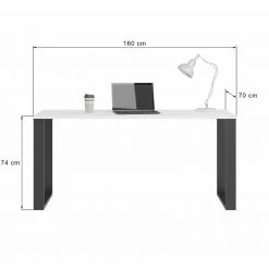 3-teiliges Schreibtisch-Set MOVER - weiß-schwarz - 160 cm -Günstiges Büro Geschäft S000080000 02 1600Wx1600H